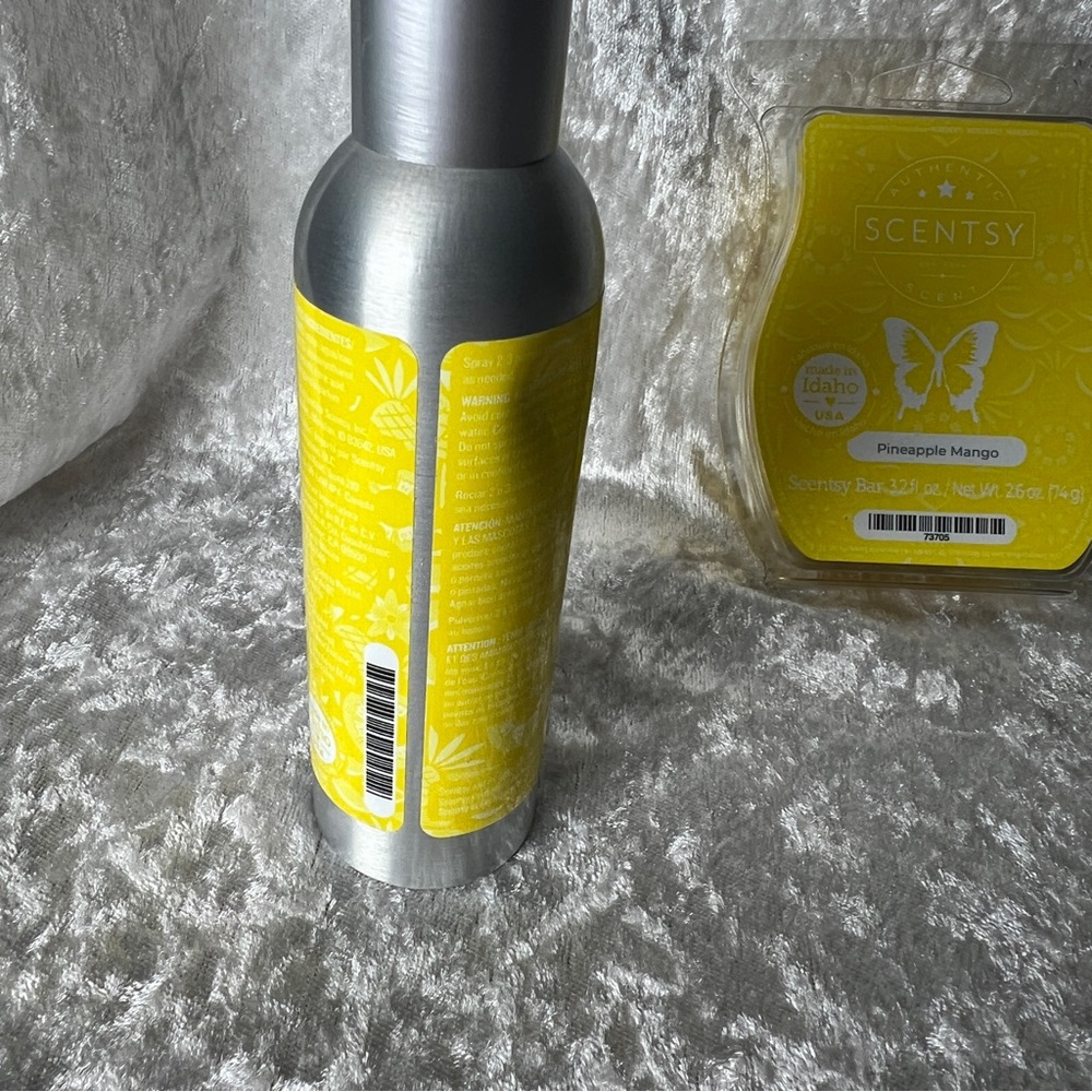 Scentsy Pineapple Mango Room Spray and Wax Bar Set - Yellow - Picture 3 of 6